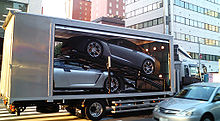 GT-R test mules being transported by a truck in Japan