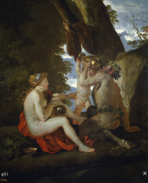 File:Nymphe et satyre buvant - Poussin - Museo del Prado.jpg