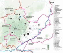 Topografie des Stadtgebiets