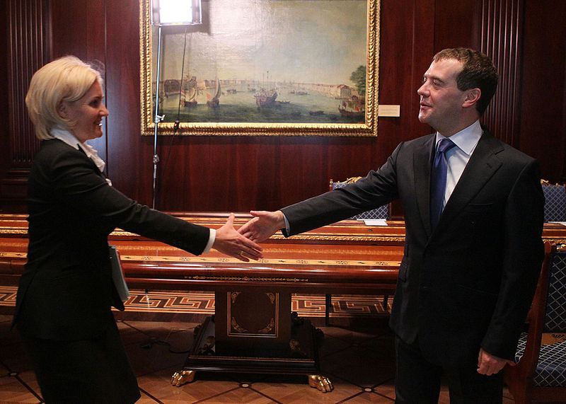 File:Olga Golodets and Dmitry Medvedev 18 June 2012.jpeg