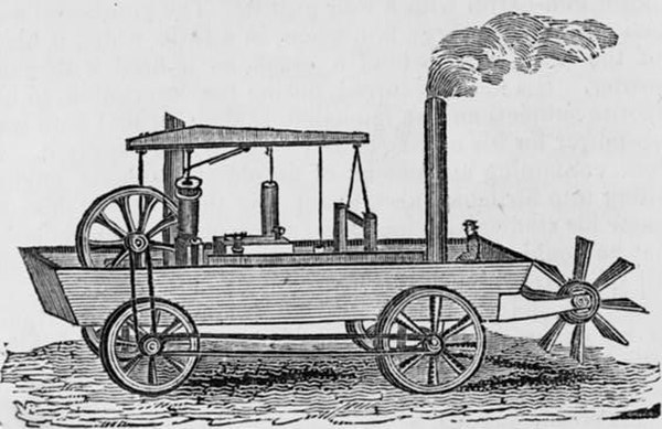 Amphibious steam-powered carriage designed by Oliver Evans (1775–1819)