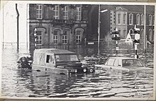 One of the major floods of 1969, shown here on Drumragh Avenue.