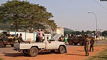 Checkpoint held by French troops of Operation Sangaris, on 22 December 2013 in Bangui. Operation Sangaris 6.jpg