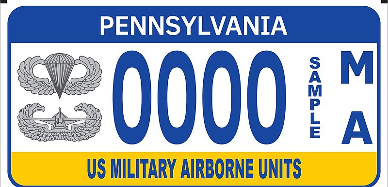 File:PA Registration Tag - US Military Airborne Units.jpg