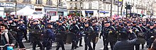 Polizeieinsatz gegen die Proteste am 23. März in Paris.