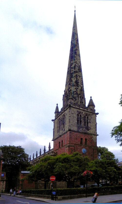 St Mary's Church, Shrewsbury, from the northwest