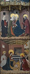Retablo with Scenes from the Life of the Virgin -The Visitation and the Nativity of Christ