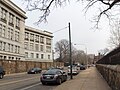 South College Avenue, Fairmount, Philadelphia, PA 19130, looking east, 2100 block, Girard College on left