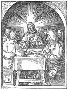 Durer, Supper at Emmaus, 1511 Piccola passione 32.jpg