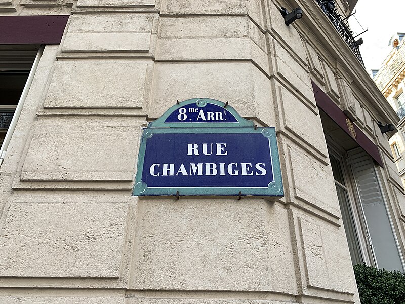 File:Plaque Rue Chambiges - Paris VIII (FR75) - 2021-08-22 - 2.jpg