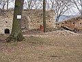 Čeština: Kostlivec na hradě Pravda. Okres Louny, Česká republika. English: Skeleton at Pravda Castle, Louny District, Czech Republic.