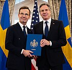 Swedish Prime Minister Ulf Kristersson and U.S. Secretary of State Antony Blinken