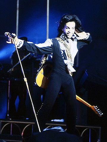 Prince performing during the Nude Tour in Tokyo, Japan, in 1990