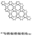 6員環を持つ四面体構造の単一網構造の、パイロスマライトと鉄・マンガン構造体