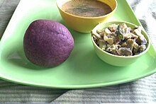 Ragi mudde – nati koli saaru (country chicken chowder) is the traditional South Karnataka meal among farming households.