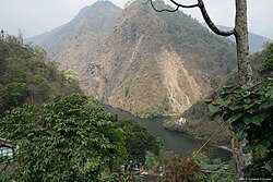 Rangit and Rathong chu Rivers meet upstream of Dam.jpg