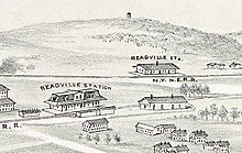 The two Readville stations on an 1893 map Readville stations on 1893 bird's eye view map.jpg