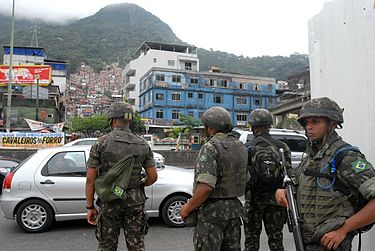Brazilian troops during an operation in Rocinha. Rocinha ocupacao.2008.JPG