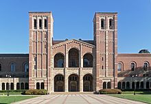 Royce Hall at the University of California, Los Angeles. In 2021, UCLA received 168,000 applicants, the most of any U.S. college or university. Royce Hall edit.jpg