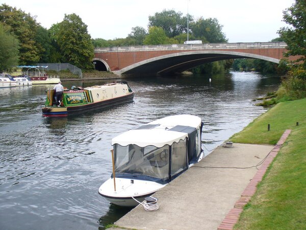 Runnymede Bridge, carrying the A30 and M25 over the River Thames near Egham