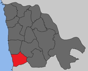 Localização no município de Vila Nova de Gaia