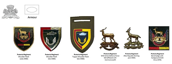 UDF and SADF eras Pretoria Regiment insignia SADF insignia Pretoria Regiment ver 2.jpg