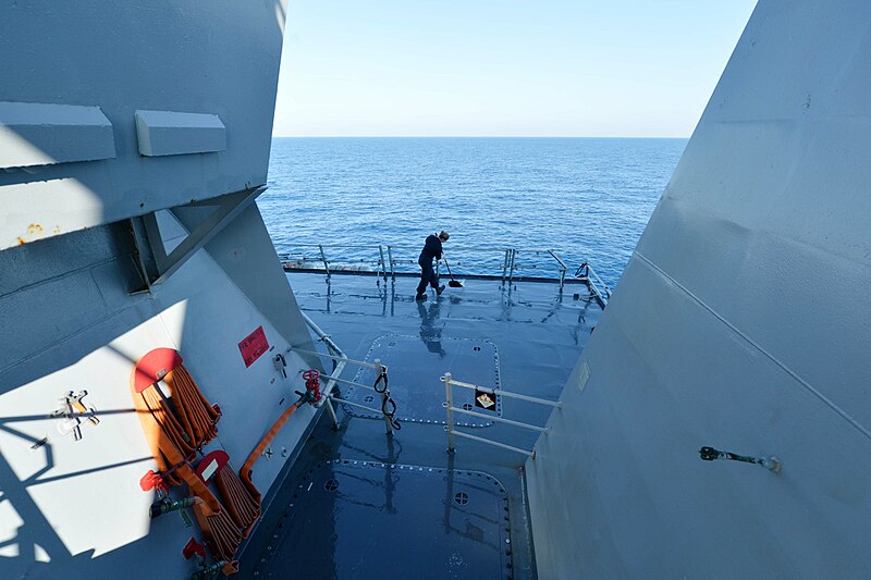 File:Sailor sweeping during wash down aboard USS Ross (DDG-71) 160203-N-XT273-066.jpg