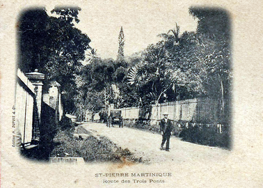 La route des Trois Ponts longeant le Jardin des Plantes en 1900.