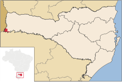 Location of the municipality in the state of Santa Catarina