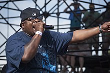 Scarface, of the group Geto Boys, whose violent, horror-themed lyrics have been singled out as the first recorded example of horrorcore Scarface (rapper).jpg