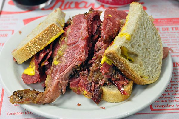 A Montreal smoked meat sandwich