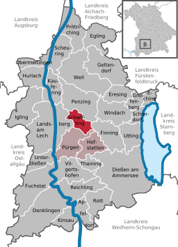 Läget för Schwifting i Landkreis Landsberg am Lech