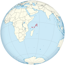 Seychelles on the globe (Madagascar centered).svg