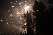 English: Firework in Munich-Obermenzing on New Year's Eve 2012/13. Deutsch: Feuerwerk Silvester 2012/13 in München-Obermenzing.