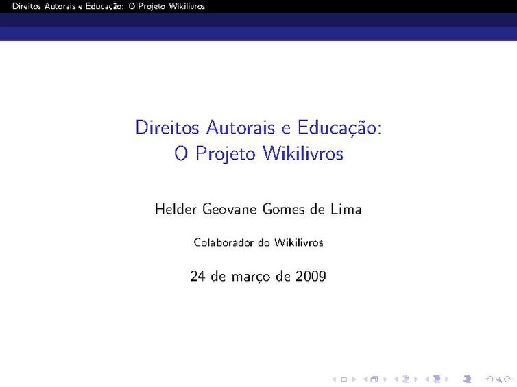 Ficheiro:Slides - Direitos autorais e educação - O Projeto Wikilivros.pdf