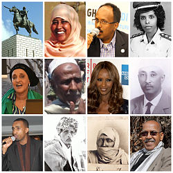 1. rivi: Muhammad Abdullah Hassan • Fatima Jibrell • Mohamed Abdullahi Farmajo •  Asli Hassan Abade2. rivi: Hanan Ibrahim • Hadraawi • Iman • Sultan Yusuf Ali Kenadid3. rivi: Aar Maanta • Sultan Mohamoud Ali Shire • Osman Yusuf Kenadid • Nuruddin Farah