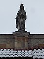 Statue on the attic, Cloister, Vajdahunyad Castle, 2018 Városliget.jpg