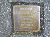 Stolperstein Ida Alexandrowitz, 1, Geismarer Tor 7, Frankenberg, Waldeck-Frankenberg district.jpg