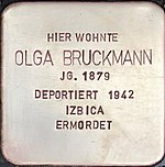 Stolperstein für Olga Bruckmann (Südwall 34)