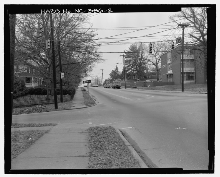 File:Streetscape view north on NC-127 beginning at Third Avenue, camera facing north - Claremont High School Historic District, Roughly bounded by Fifth and Third Avenues, Third Street, HABS NC-386-3.tif