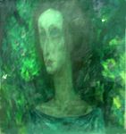 “Retrato de mujer”, óleo sobre lienzo, 84x77, finales de los 80