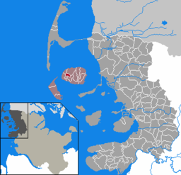 Läget för kommunen Süderende i Kreis Nordfriesland