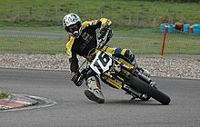 A Supermoto rider on a tarmac section Supermoto2012.jpg