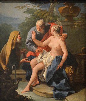 Susanna and the Elders; by Giambattista Pittoni; 1720; oil on panel; 37 × 46 cm