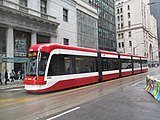 Five-section low-floor car in Toronto