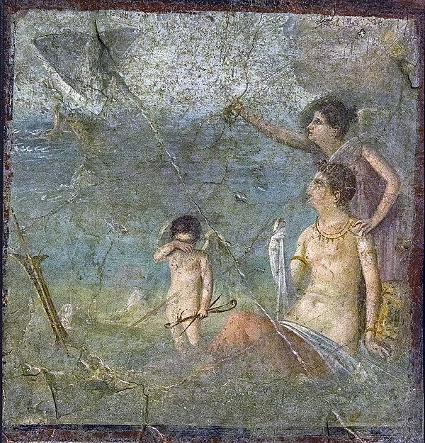 The abandoned Ariadne, ancient fresco from Pompeii, National Archaeological Museum, Naples