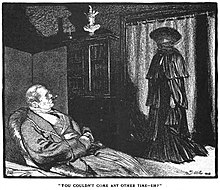 Milverton meets with the supposed maid, 1904 illustration by Frederic Dorr Steele in Collier's The Adventure of Charles Augustus Milverton by Frederic Dorr Steele 4.jpg