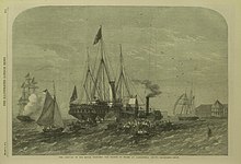 HMY Osborne at Alexandria, 1862 The Arrival of His Royal Highness the Prince of Wales at Alexandria, Egypt on HMY Osborne - ILN 1862.jpg