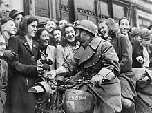 Polish soldiers welcomed by the residents of Breda following the liberation, 1944 The Polish Army in the North-west Europe Campaign, 1944-1945 KY44011.jpg