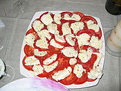 Salade caprese (tomates mozzarella).